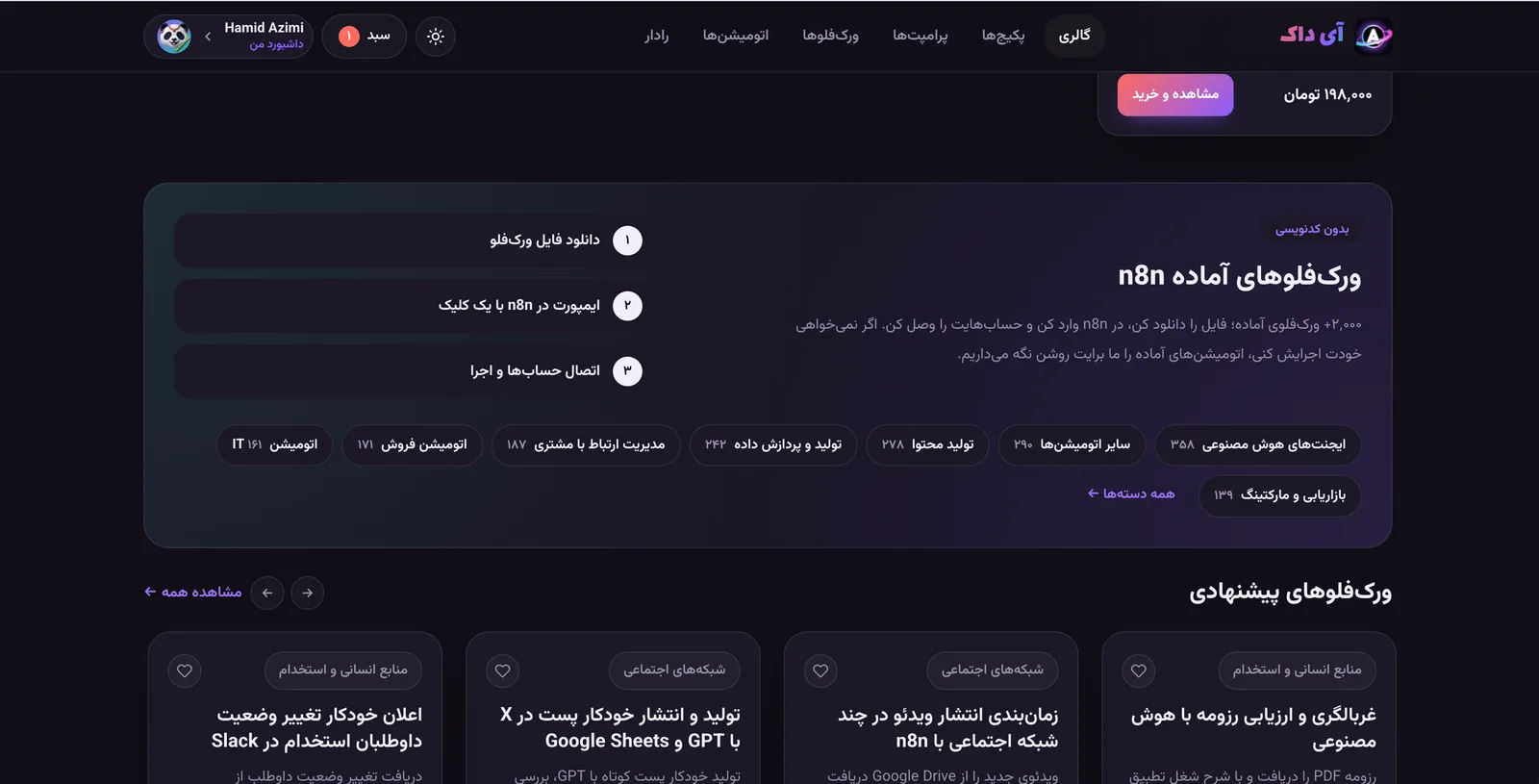 ورک‌فلوهای آماده‌ی n8n